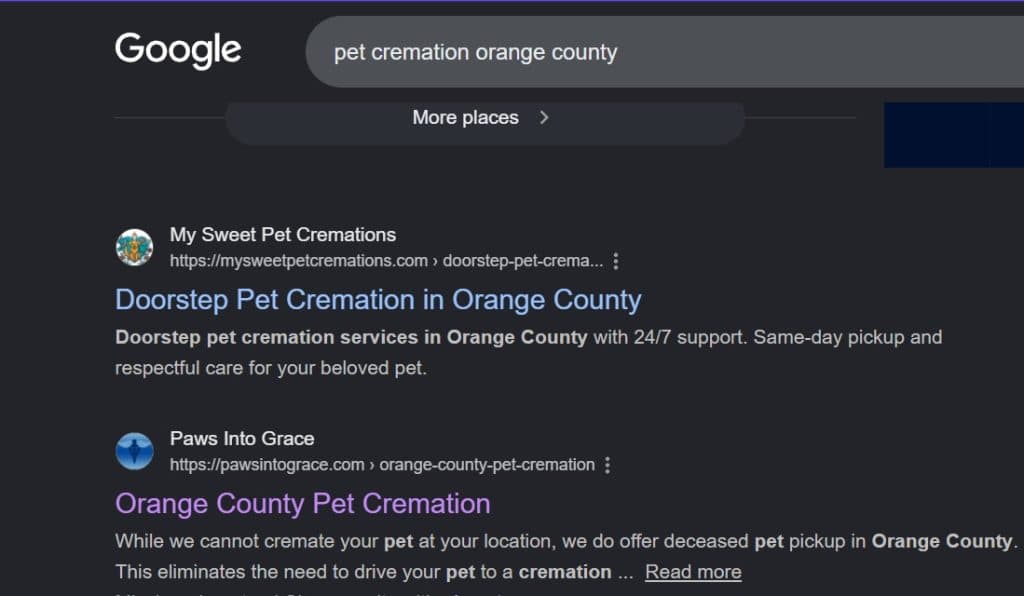 First page Google rankings for local keywords