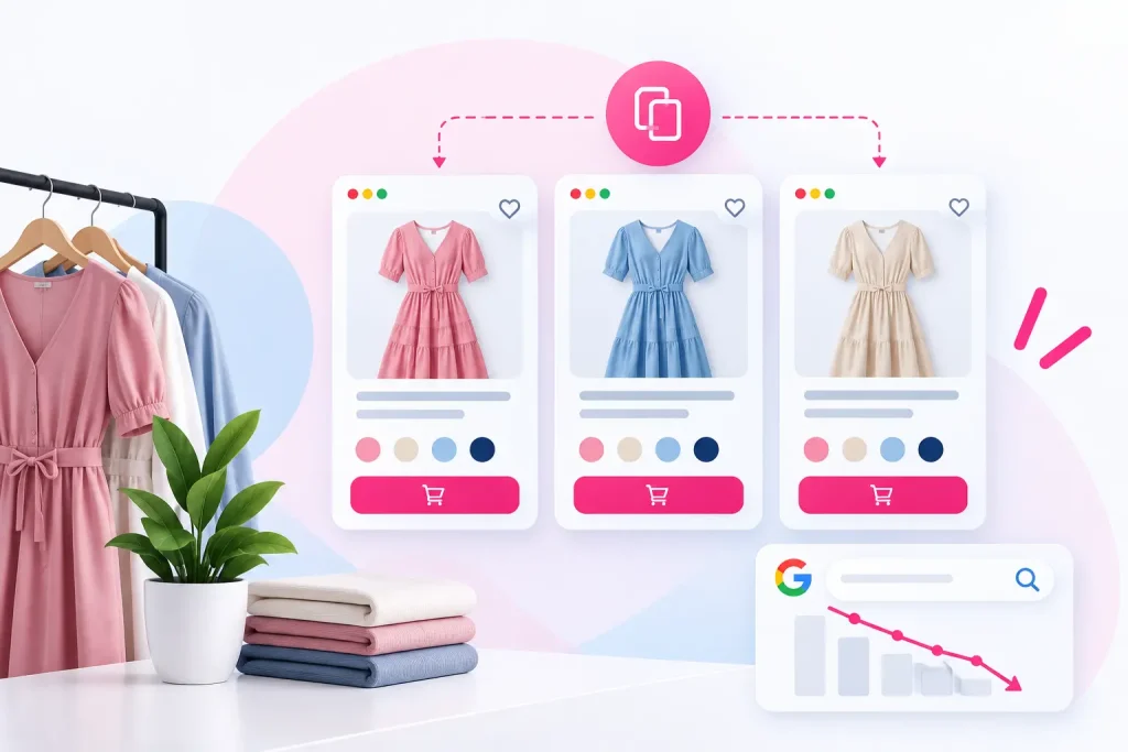 Fashion e-commerce products with duplicate product listings