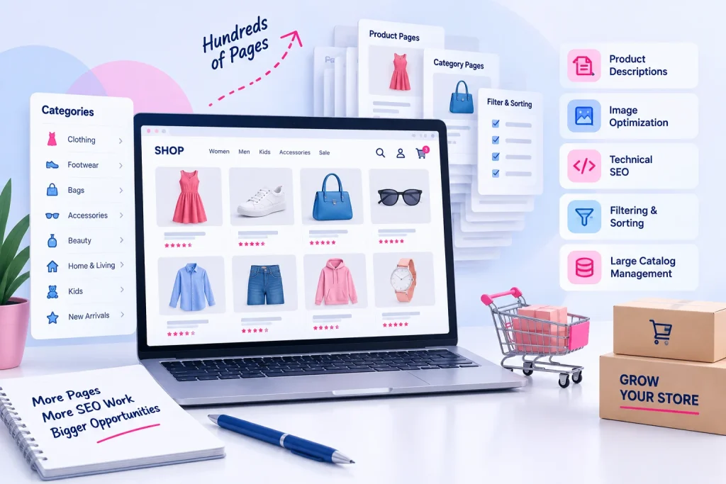 E-commerce SEO complexity and catalog size